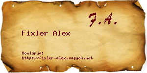 Fixler Alex névjegykártya